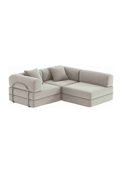 Nera L Koltuk Modern Ve Şık - Ergonomik Ve Konforlu Tasarım - Pufidik Koltuk Krem