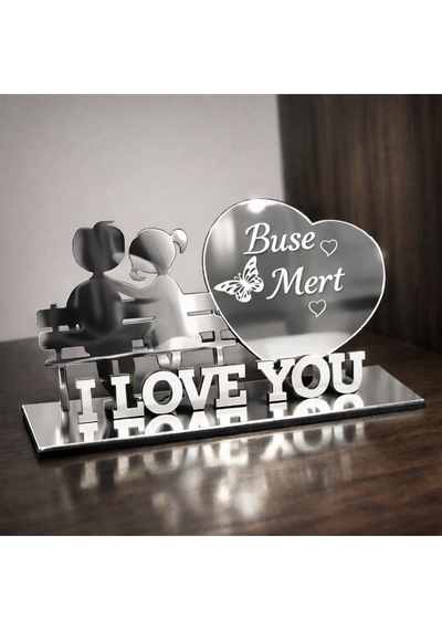 I Love You Temalı Masa İsimliği Kişiye Özel 1 Adettir No 26