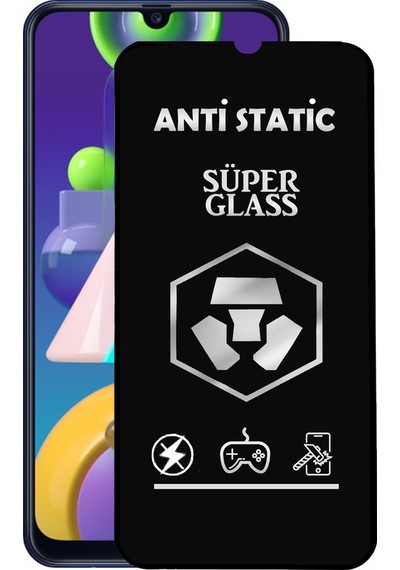 Samsung Uyumlu Galaxy M21 Tam Kaplayan Anti Statik Dayanıklı Süper Cam Ekran Koruyucu