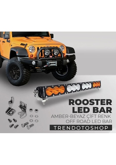 Off Road Rooster 55cm 120w Turuncu Beyaz Led Bar