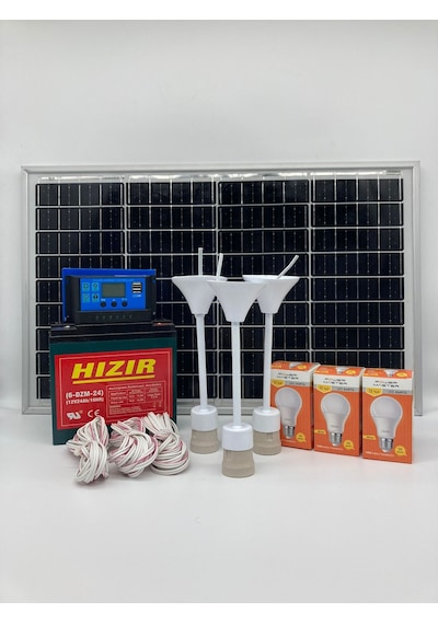 50 W Monokristal Panelli Güneş Enerji Seti Solar Aydınlatma N11.172