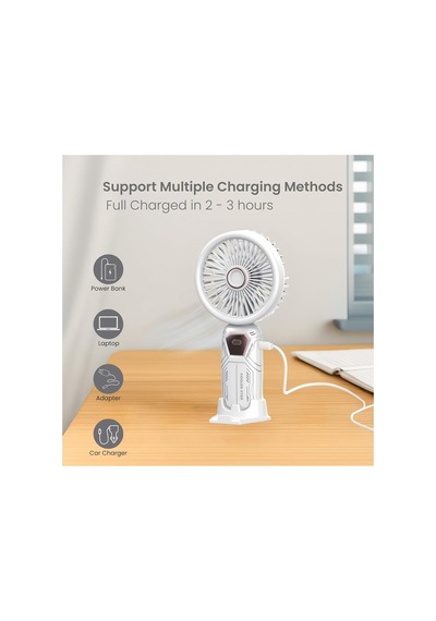 Brushless Turbo Motor Şarjlı El Fanı Masaüstü Ve Taşınabilir Mini Vantilatör 5 Kademeli Fan