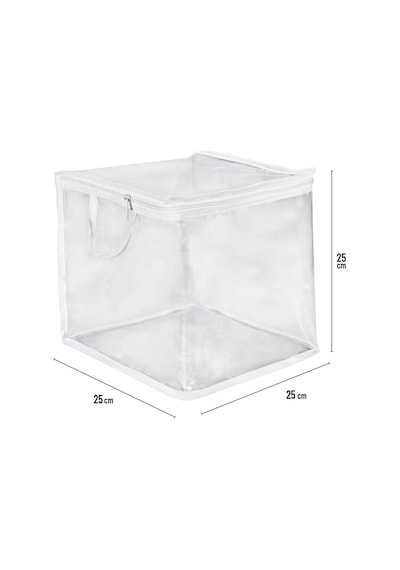 3 Adet Mini Şeffaf Hurç Havlu Giysi Iç Çamaşırı Düzenleyici Saklama Çantası 25x25cm Tela 25 X 25 Gri Diğer