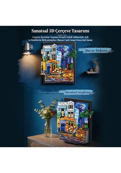 Reobrix Starry Night Cafe Wall Art 66702 Brick Yapım Seti