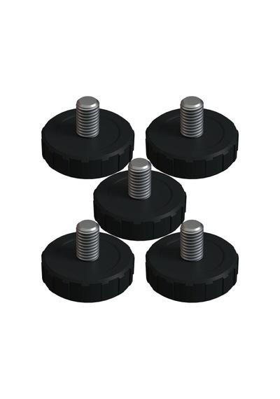 Çap 33 Mm Sıkma Baza Ayar Vidası Yükseltme Ayağı Tırtıllı M8 X 12 Mm 5 Adet Siyah 5'li Tr Adem Koç Renkli