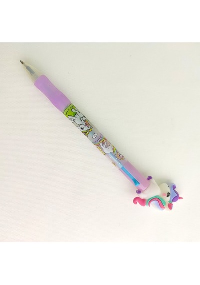 Unicorn Başlıklı 2 Renk Tükenmez Kalem Mor
