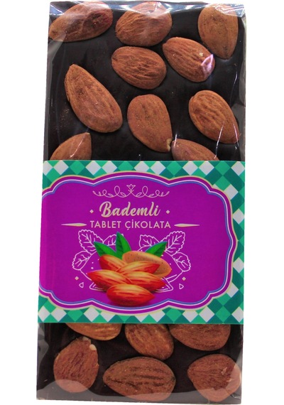Dark Drown Bademli Bitter Tablet Çikolata 100 Gr (%54 Bitter)