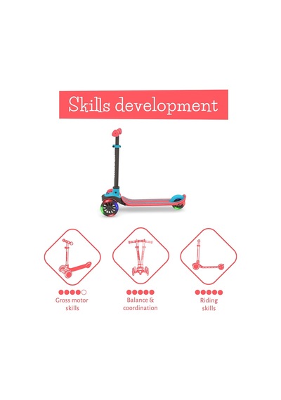 Chillafish Scotti Glow 3 Tekerlekli Işıklı Scooter - Kırmızı