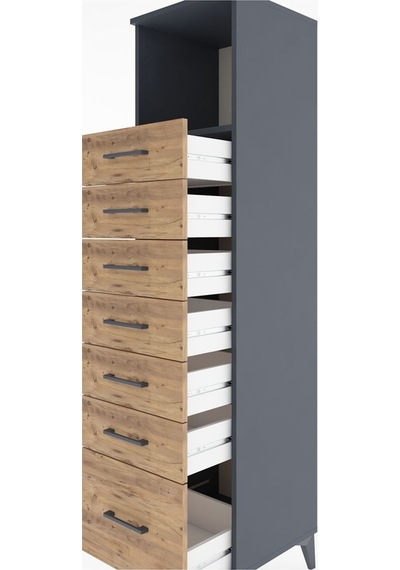 Hyperion Dolap Tek Raflı 7 Çekmeceli 44x44x182 Antrasit-çam Antrasit Hyperion Dolap Tek Raflı 7 Çekmeceli 44x44x182 Antrasit-çam Antrasit