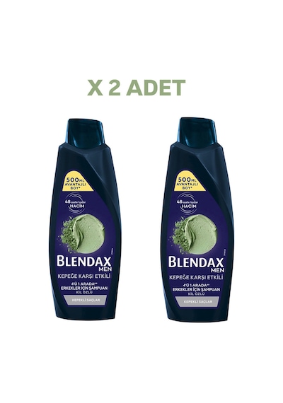 Men Kepeğe Karşı Etkili Doğal Kil Özlü Şampuan 500 Ml 8690572805695 2 Adet
