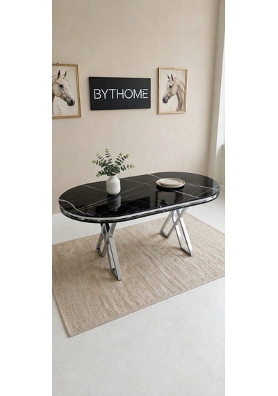 Lak Panel Siyah Mermer Krom Pvc Li Sabit Yemek Masası, Mutfak Masası, Salon Masası Siyah Mermer - Nikel Lak Panel Siyah Mermer Krom Pvc Li Sabit Yemek Masası, Mutfak Masası, Salon Masası Siyah Mermer - Nikel