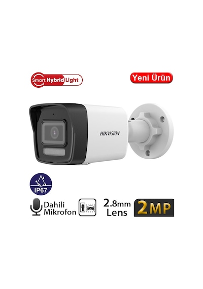 Hıkvısıon Ds-2cd1023g2-lıuf 2mp 2.8mm Smart Hybrıt Lıgth Sesli Poe Ir Bullet Kamera 30mt