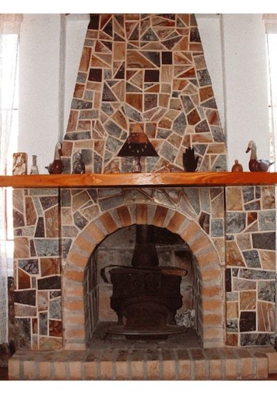 Dekoratif Doğal Ahşap Şömine Üstü Raf 210x15x7-8