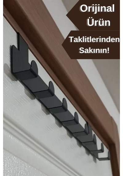 Askılık - Siyah Metal Kapı Arkası Askılık Organizer Mutfak Banyo Askılık Siyah - 927631629 Siyah