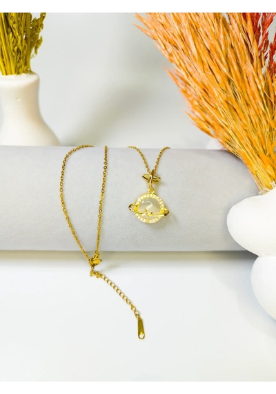 Satürn Star Kolye Gold | 14 Şubat Sevgililer Günü Hediyesi | Kadın