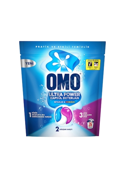 4 Adet Omo Kapsül Deterjan Ultra Power 26'lı 338 Gr