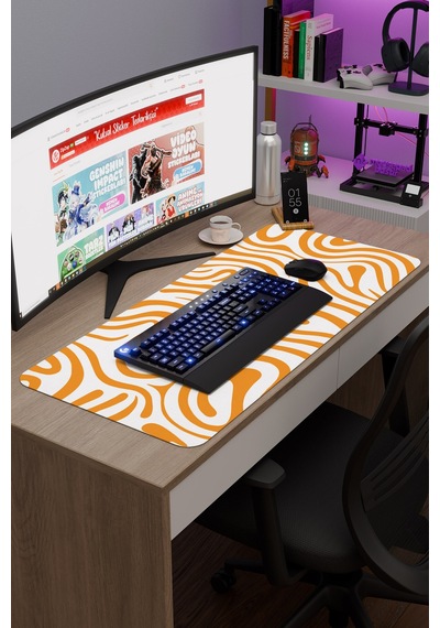 Vektörler Kaymaz Dikişli Kauçuk Oyuncu Mousepad V5 - 90x40 Xxl Gaming Mouse Pad Fare Altlığı