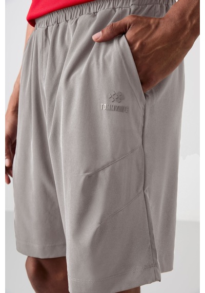 Tommylife Taş Polyester Kalın Yumuşak Comfort Fit Erkek Şort - 81268 Taş