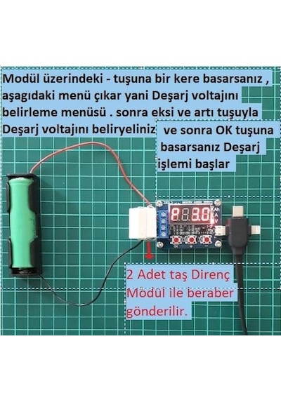 Rfkumanda-Zb2L3 18650 Lityum Pil Kapasite Ölçer Test Cihazı Deşarj