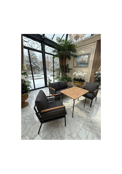 Mygusi Beta Serisi 60x90 Masalı Modern İp Örgü Detaylı, Bahçe Mobilyası, Balkon Takımı - 2+1+1 Antrasit Mygusi Beta Serisi 60x90 Masalı Modern İp Örgü Detaylı, Bahçe Mobilyası, Balkon Takımı - 2+1+1 Antrasit