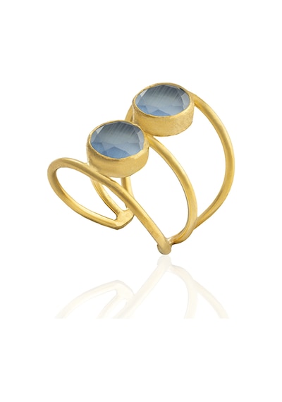 Kadir Jewellery 22 Ayar Altın Kaplama Kadın Zirkon Taşlı Yüzük Mavi 62547139