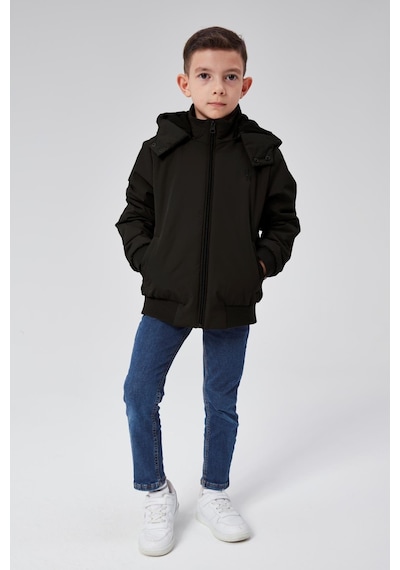 Benitto Kids Erkek Çocuk Kapüşonlu Mevsimlik Ceket 51313 Siyah