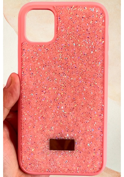 İphone 11 Yıldız Tozu Premium Pembe Silikon Kılıf