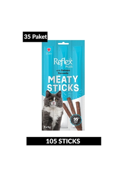 Meaty Sticks Somonlu Kedi Ödül Çubuğu 3x5gr Otuzbeş Paket