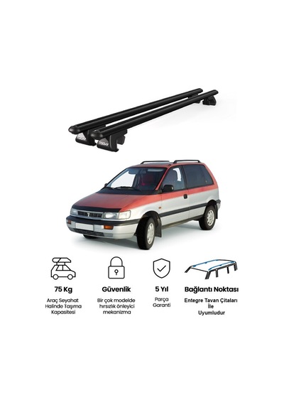 Venüs Mitsubishi Space Runner 1991-2001 Uyumlu Siyah Ara Atkı Port Bagaj Tavan Barı