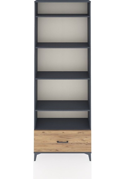 Arges Dolap 5 Raflı Tek Çekmeceli 88x30x243 Antrasit-çam Antrasit