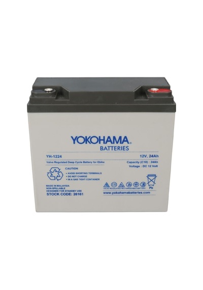 Yokohama Yh-1224 12volt-24amper Elektrikli Bisiklet Aküsü 180x76x167mm