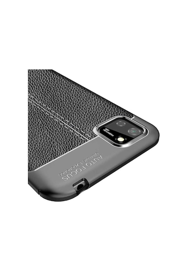 Huawei Y5p Kılıf Niss Deri Desenli Silikon Kılıf Siyah
