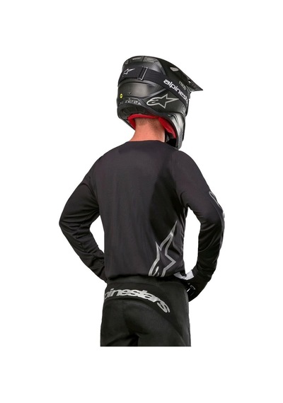 Alpinestars Fluid Graphite Off-road Motosiklet Jerseyi Siyah Gümüş