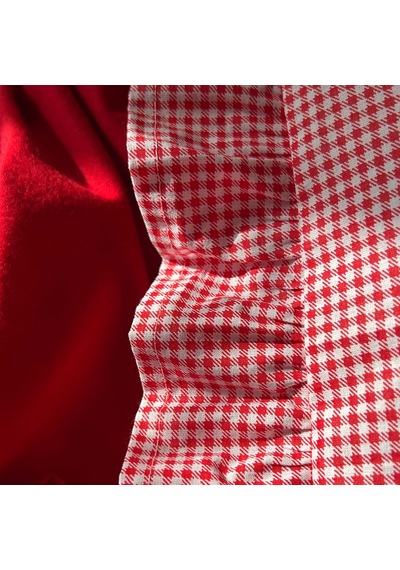 %100 Pamuklu Kırmızı Pötikareli Fırfır Detaylı Bebek Yastık Kılıfı 35x45 1 Adet Kırmızı - Beyaz