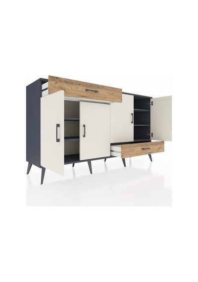 Hyperion Konsol 5 Raflı 2 Çekmeceli 4 Kapaklı 176x44x99 Antrasit- Antrasit-aytaşı/çam Hyperion Konsol 5 Raflı 2 Çekmeceli 4 Kapaklı 176x44x99 Antrasit- Antrasit-aytaşı/çam