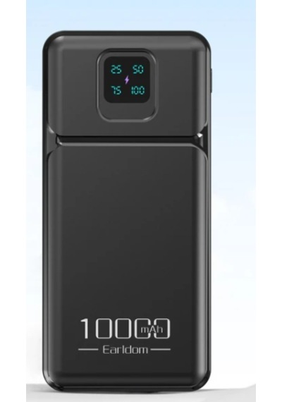 Earldom Pb64 10.000 Mah 2 Adet 10w Usb Çıkışlı Dijital Göstergeli Powerbank - Siyah 1