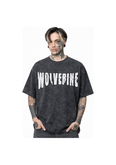 Tasarım Wolverine Film Kahramanı Sırt Baskılı Unisex Oversize Esk Siyah