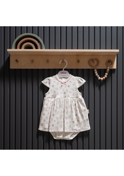 Tiffany Baby & Kids Tiffany Baby Cute Cats Theme Elbise 34086 Ekru