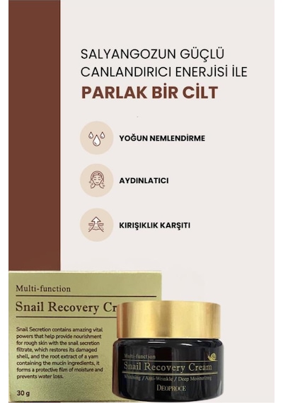 Salyangoz Müsini Içeren Aydınlatıcı Ve Kırışıklık Karşıtı Yüz Bakım Kremi 30ml