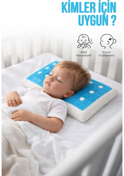Viscofoam Terletmeyen Ortopedik Hava Kanallı Jelli Visco Bebek Yastığı 43,5 x 29,5 x 8 CM