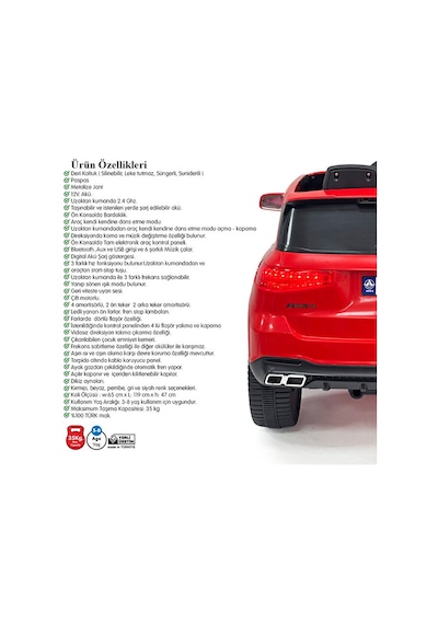 Akar Oyuncak Admire 12 Volt Uzaktan Kumandalı Akülü Suv Çocuk Arabası Kırmızı