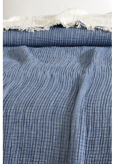 Varol 5 Katlı %100 Pamuk Müslin Yatak Örtüsü 230x240 Cm Lacıvert/cıftkısılık Lacivert