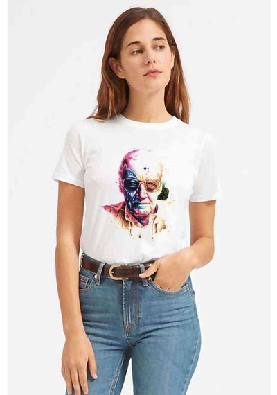 Ttan Lee Marvel Color Baskılı Beyaz Kadın Tshirt