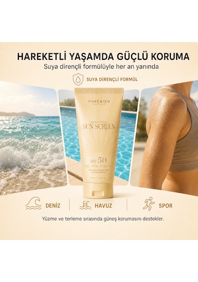 Purebıen %100 Doğal Güneş Koruyucu Spf 50+ Pa++++ Uva/uvb 50 Ml