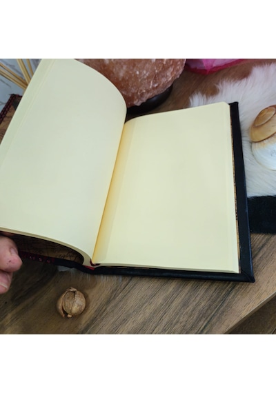 Hakiki Deri Harry Potter Baskılı Özel Dizayn El Yapımı Defter Siyah - Altın