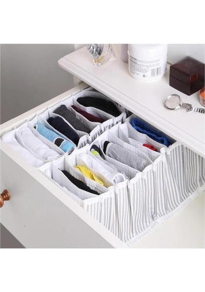 11 Gözlü Çekmece Ve Dolap Içi Akordiyon Düzenleyici Organizer S Beden Kumaş 11 X 12 Beyaz Tr Diğer