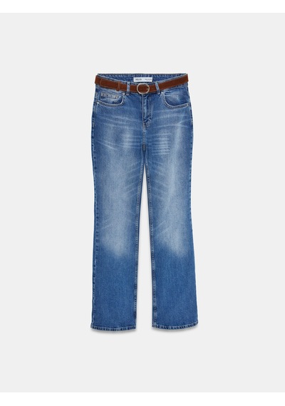 Dilvin 72296 Düşük Bel Kemerli Pantolon-mavi Mavi