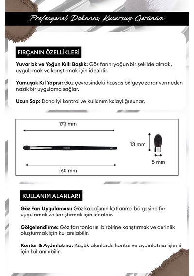 Far Karıştırma Fırçası Cre'ars Tapered Blending Brush 129