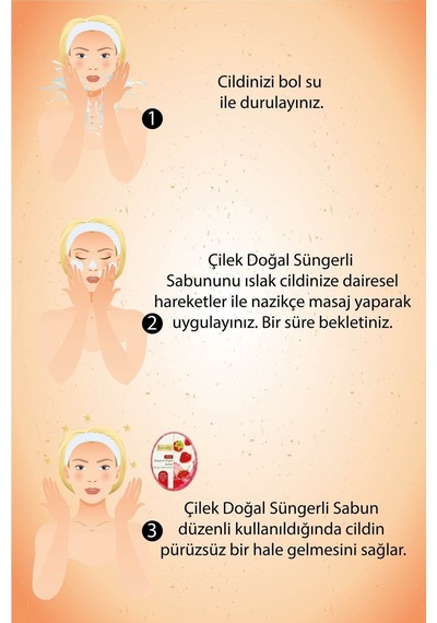 Naturix Çilek Peeling Etkili Cilt Arındırıcı Çilek Süngerli Sabun 150 G