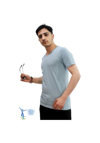 Sermoda Erkek Slim Fit V Yaka Tişört - Dar Kesim Basic Günlük T-shirt Bebe Mavi Bebek Mavisi Sermoda Erkek Slim Fit V Yaka Tişört - Dar Kesim Basic Günlük T-shirt Bebe Mavi Bebek Mavisi